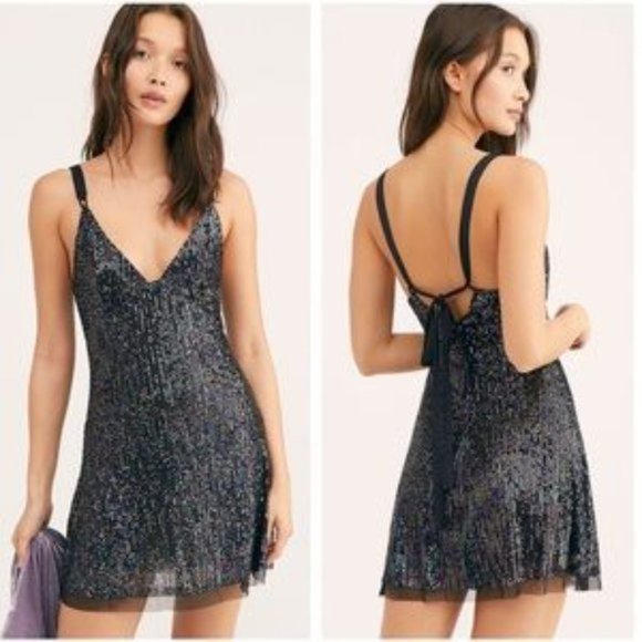 Free People Dresses & Skirts - FREE PEOPLE Gold Rush Mini Sequin Dress